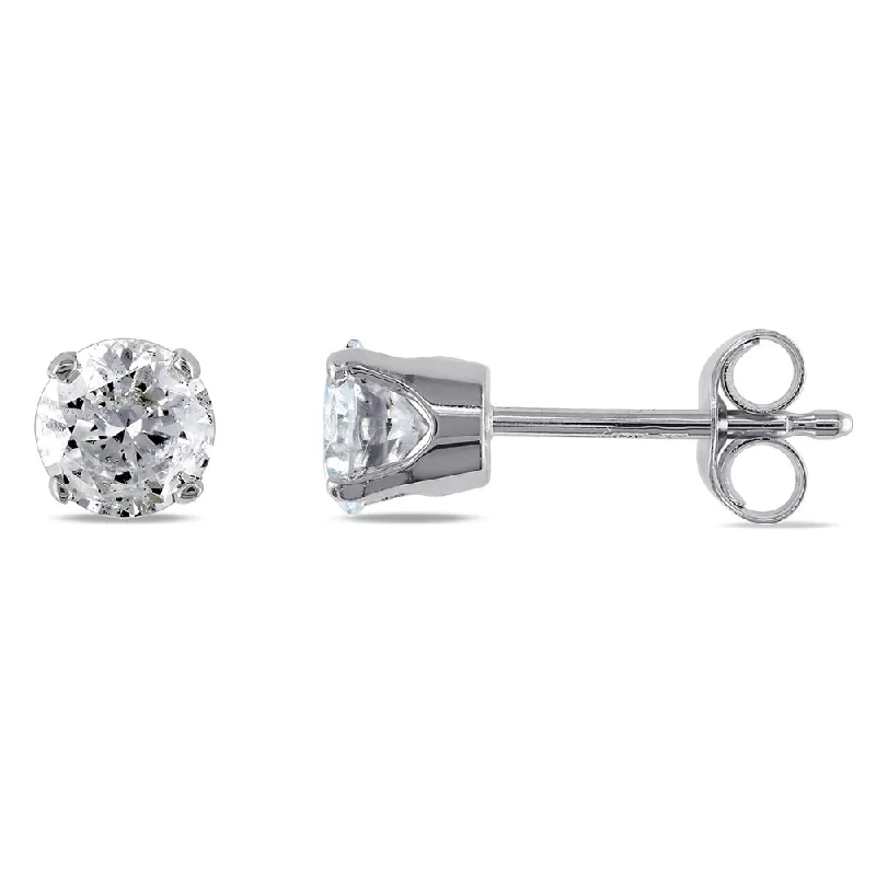 Stud Earrings for Wedding Ceremony -Miadora 14k Gold 3/4ct TDW Round Diamond Stud Earrings