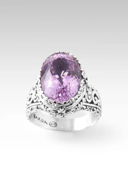 Women’s bridal rings with diamond halo settings -Live in Harmony Ring™ in Kunzite