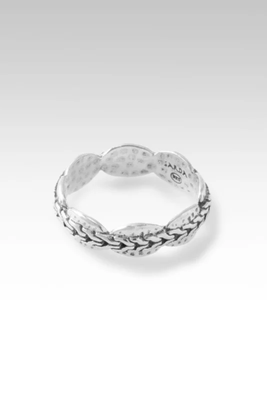 Women’s rings with raw moonstone for mystique -Mighty in Power Ring™ in Chainlink