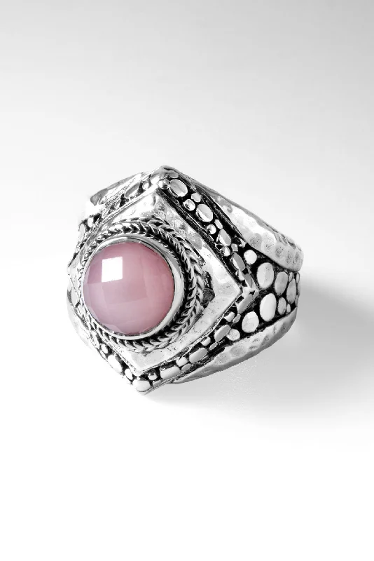 Women’s signet rings with bold family crests -Loving Heart Ring™ in Ballet Blush Quartz