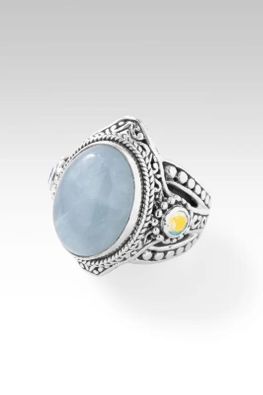 Women’s rings with topaz gems for brilliance -In All Things Ring™ in Aquamarine