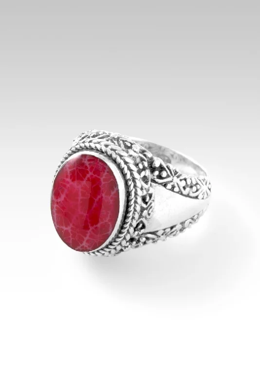 Women’s rings with star sapphire for glow -Journey of Enlightenment Ring™ in Red Indonesian Coral