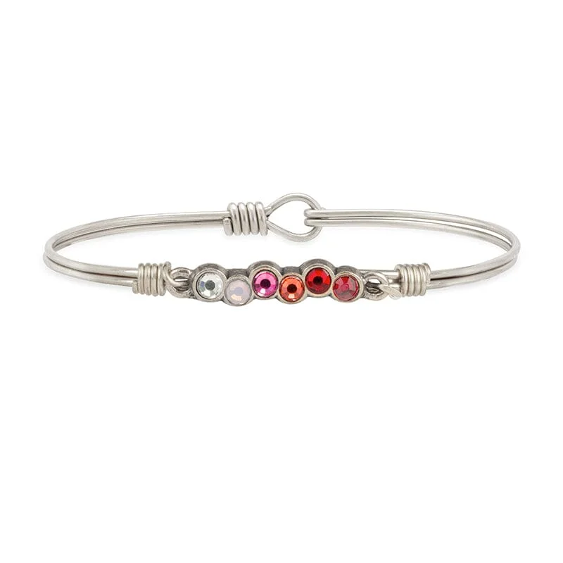 Bangles with rose gold filigree for elegance -Red Ombre Starlight Bangle Bracelet