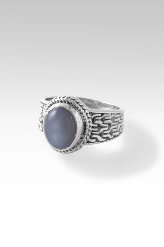 Women’s rings with sleek hematite for sheen -Palisade Ring™ in Grey Moonstone