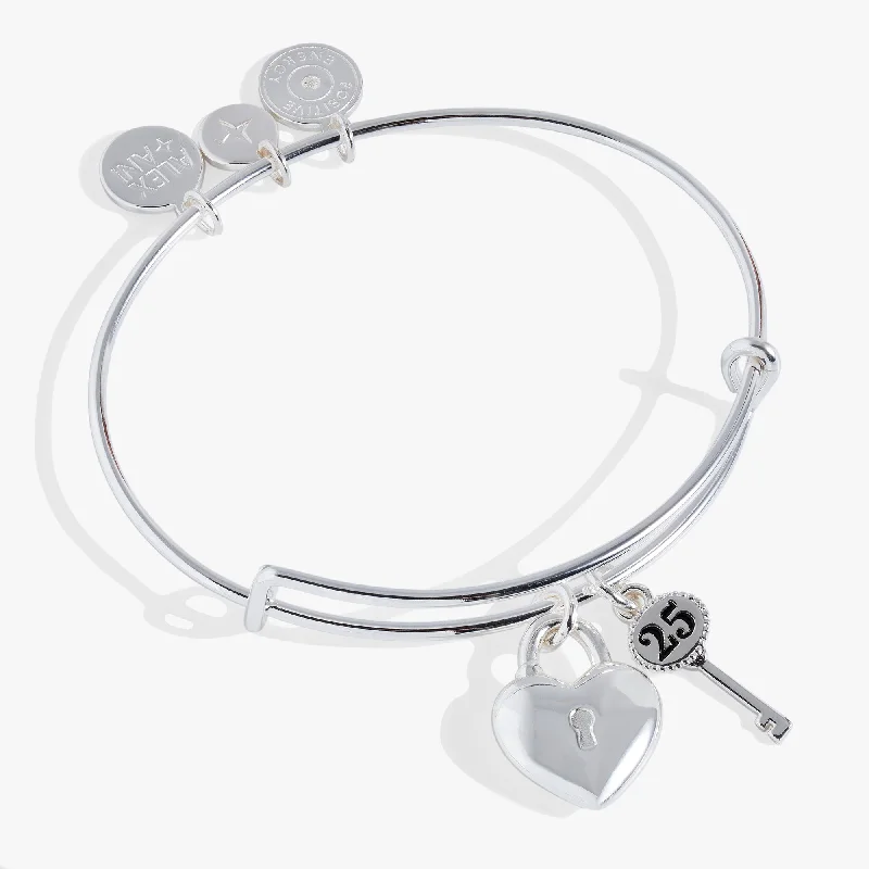 Bracelets with engraved messages for sentiment -25th Anniversary Bangle