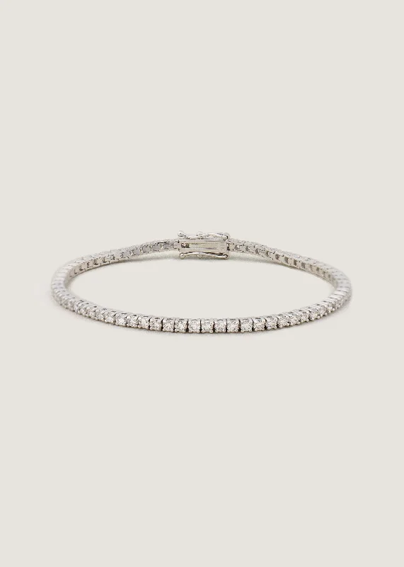 Bangles with oxidized gold for antique look -Diana Tennis Bracelet 3.20ctw White Gold