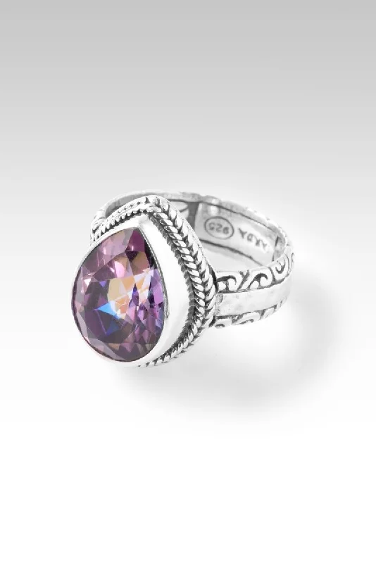 Women’s rings with mosaic opal for art -Peace in Storms Ring™ Zodiac Fun™ Mystic Quartz