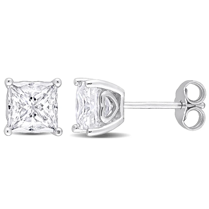 Stud Earrings for Casual Outfit -Mimi & Max 2 1/2ct DEW Square Created Moissanite Stud Earrings in Sterling Silver