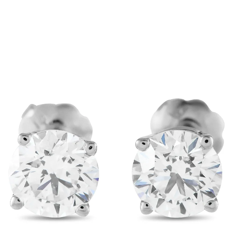 Bohemian Stud Earrings with Tassels -White Gold 1.00ct Lab Grown Diamond Stud Earrings MF11-120424