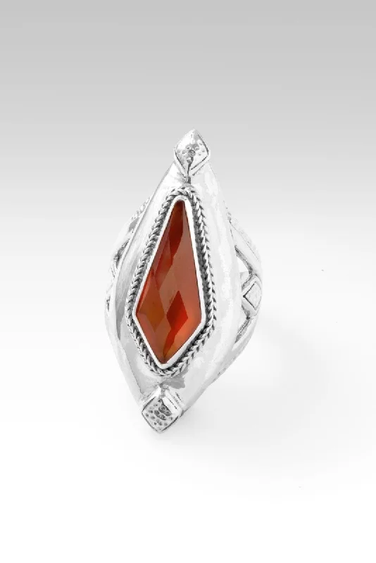 Women’s vintage-style rings with oxidized finish -Spiritual Evolution Ring II™ in Carnelian