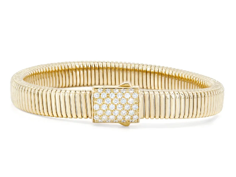 Bracelets with moonstone gems for mystic appeal -Beladora Diamond Tubogas Bracelet in 18K Gold