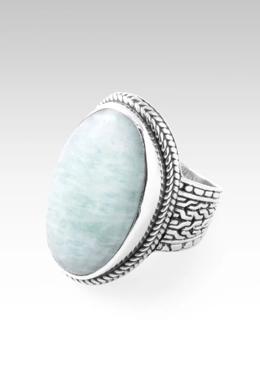 Women’s eternity rings with pave emerald bands -Persist and Prevail Ring™ in Mint Amazonite