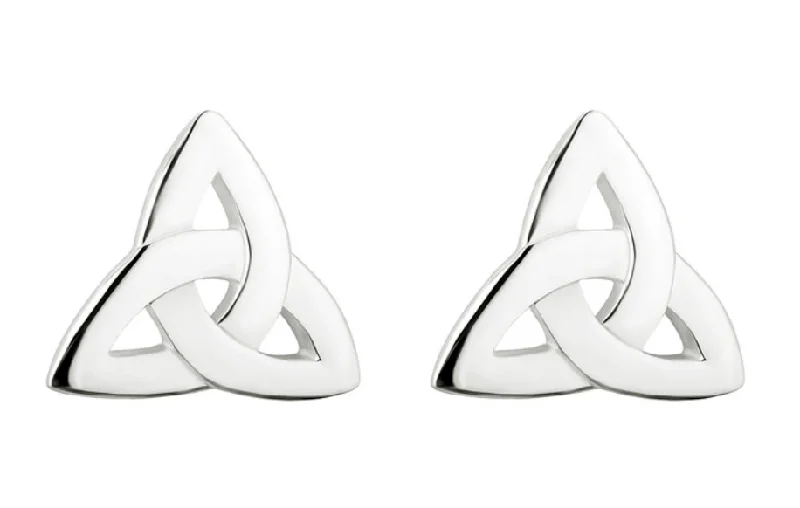 Small Stud Earrings for Delicate -SILVER TRINITY KNOT STUD EARRINGS