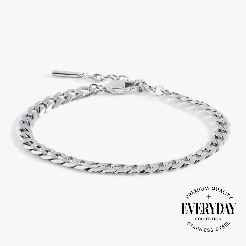 Bracelets with engraved messages for sentiment -Everyday Flat Curb Chain Bracelet