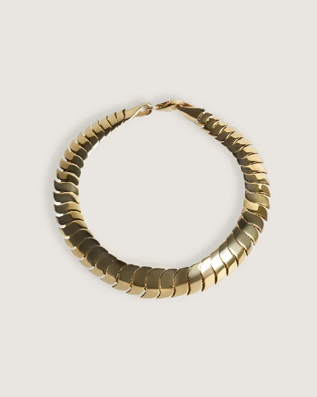 Gold bracelets with delicate diamond charm accents -Bold Cobra Chain Bracelet