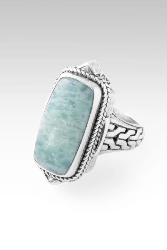 Women’s bridal rings with diamond halo settings -Persist and Prevail Ring II™ in Mint Amazonite