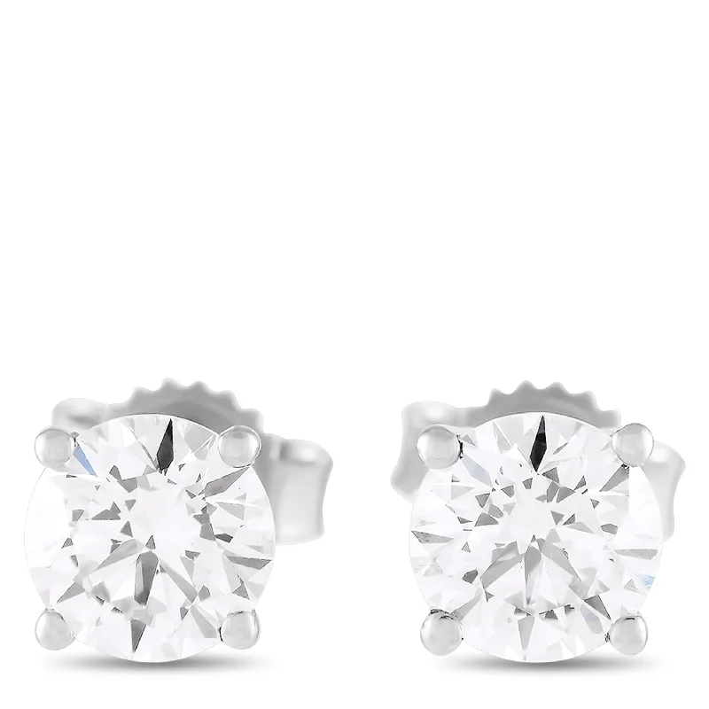 Stud Earrings for School Uniform -White Gold 1.28ct Lab Grown Diamond Stud Earrings MF20-120424