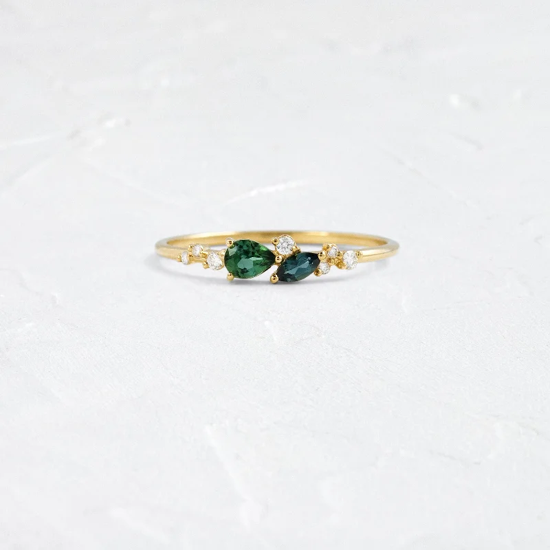 Women’s rings with bold lapis lazuli stones -Rivulet Ring in Green