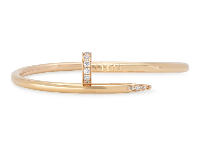 Bracelets with sapphire gems for blue sparkle -Cartier 'Juste Un Clou' Bracelet in 18K Rose Gold, Size 17