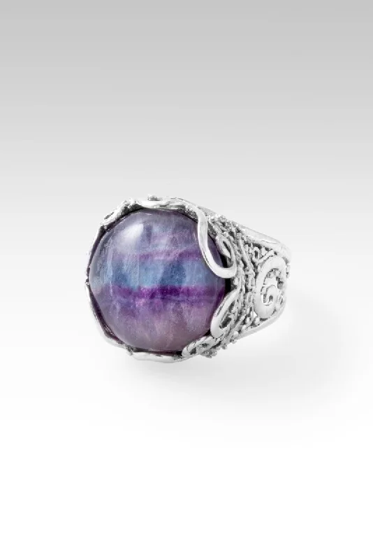 Women’s rings with peridot stones for sparkle -Live in Faith Ring™ in Rainbow Fluorite