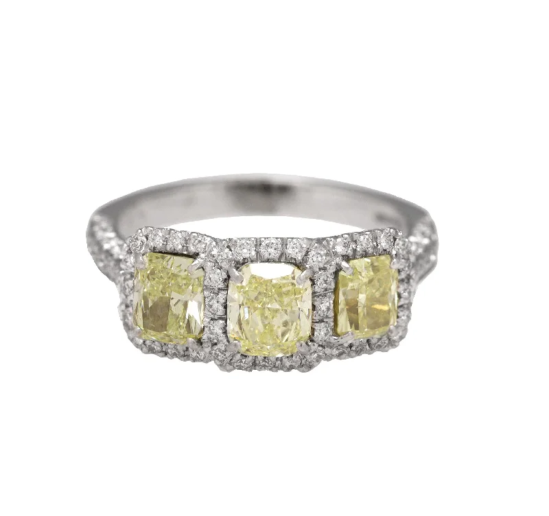 Women’s rings with channel-set peridot gems -Elegant Ladies Piranesi 1.85 CT Yellow Canary Radiant Diamond Engagement Ring