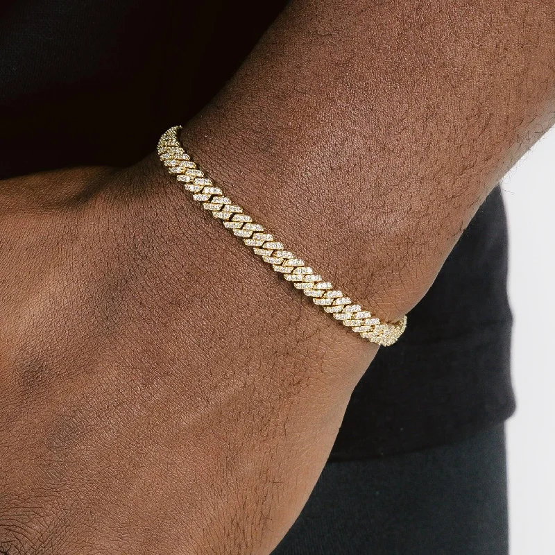 Bangles with sleek matte finish for subtlety -5mm Prong Cuban Bracelet Gold