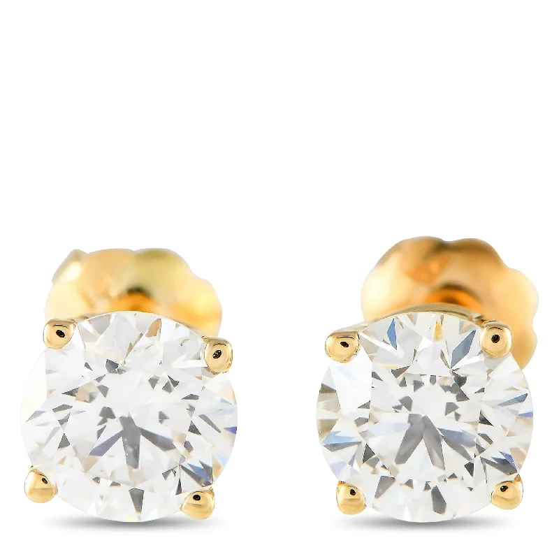 African Stud Earrings with Culture -Yellow Gold 1.30ct Lab Grown Diamond Stud Earrings MF08-120424