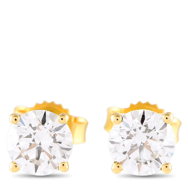 Heart Shaped Stud Earrings for Love -Yellow Gold 1.05ct Lab Grown Diamond Stud Earrings MF25-120424