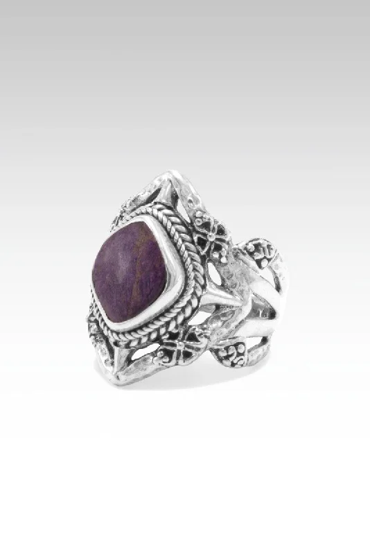 Women’s rose gold rings with moonstone glow -Light of the World Ring™ in Purpurite