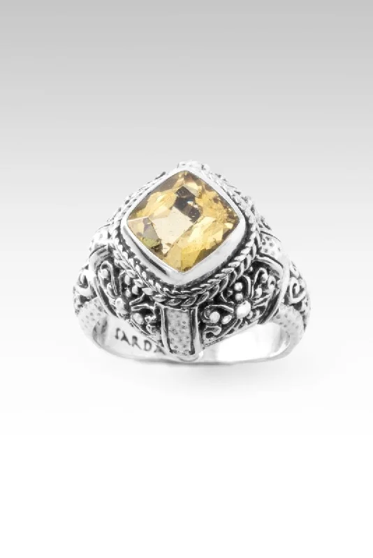 Women’s rings with engraved constellations for stars -Sacred Journey Ring™ in Yellow Apatite