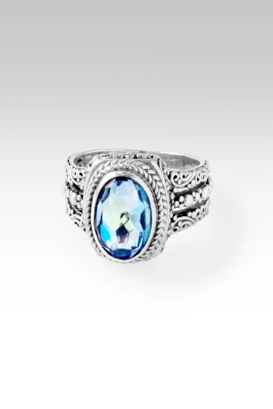 Women’s slim rings with pave sapphire accents -Spirit Guides Ring™ in Perfect Luck™ Mystic Quartz