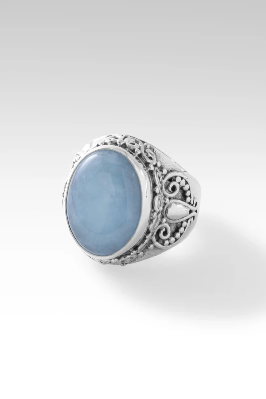 Women’s rings with agate slices for earthiness -Spirit Within Me Ring™ in Aquamarine