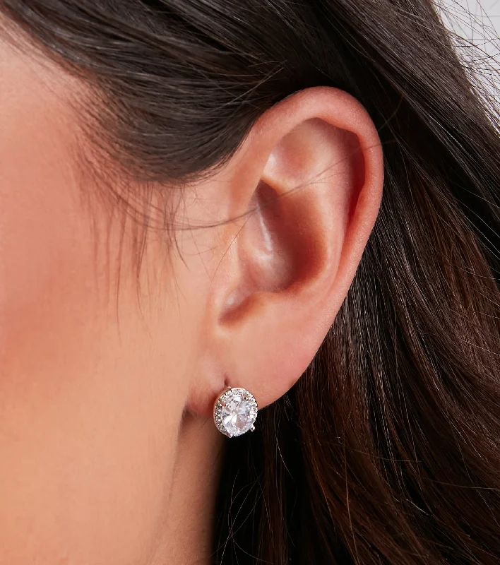 Stud Earrings for Mother's Day -Luxurious Rhinestone Stud Earrings