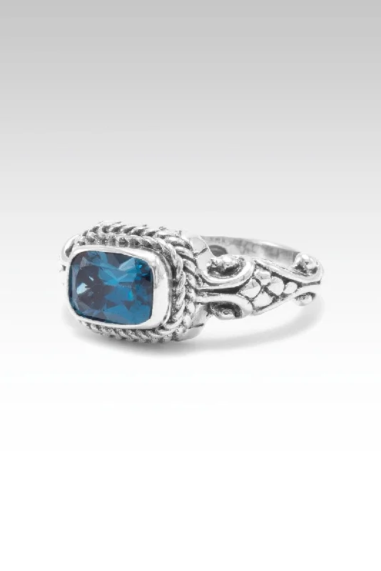 Women’s rings with agate slices for earthiness -Love One Another Ring II™ in London Blue Topaz