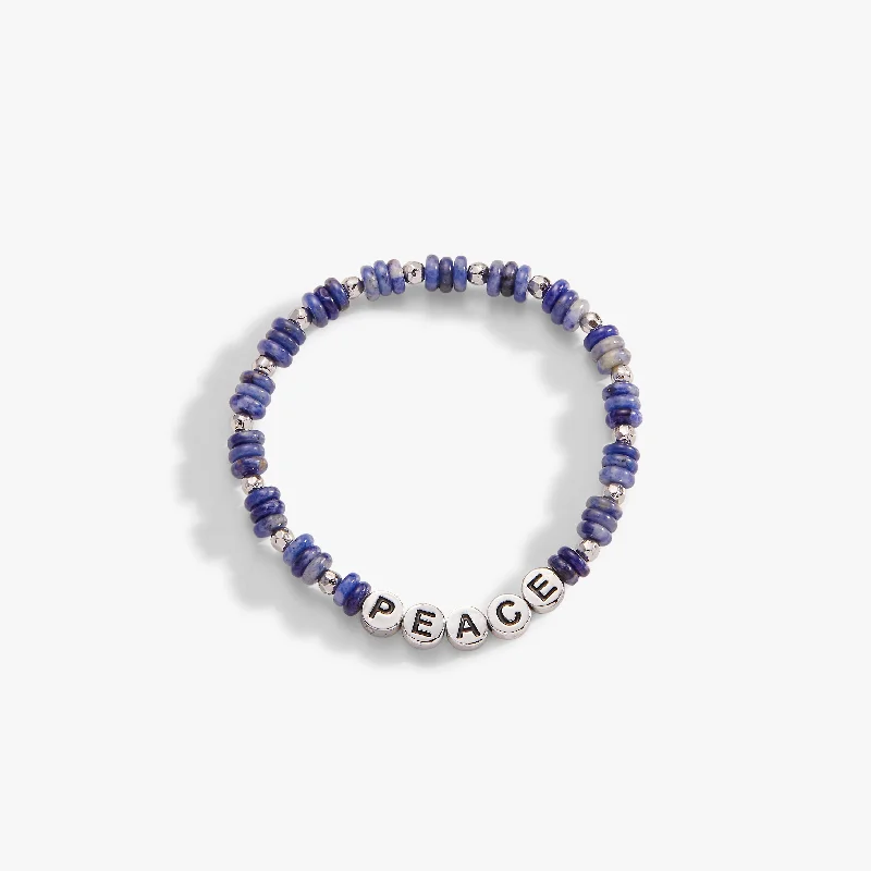 Bangles with aventurine gems for green luck -'Peace' Sodalite Stretch Bracelet