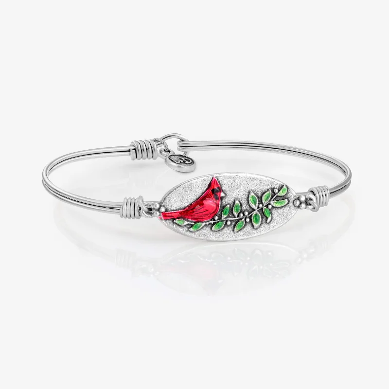 Bracelets with adjustable chains for perfect fit -Forever Cardinal Bangle Bracelet