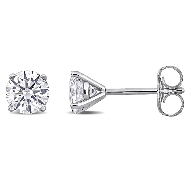 Stud Earrings for Valentine's Day -Created Forever by Miadora 1ct TDW Lab-Grown Diamond Martini Style Solitaire Stud Earrings in 14k White Gold