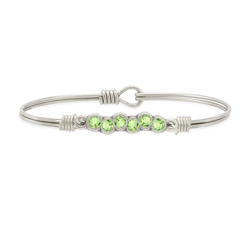 Bangles with vintage emerald for rich luxury -August Starlight Birthstone Bangle Bracelet