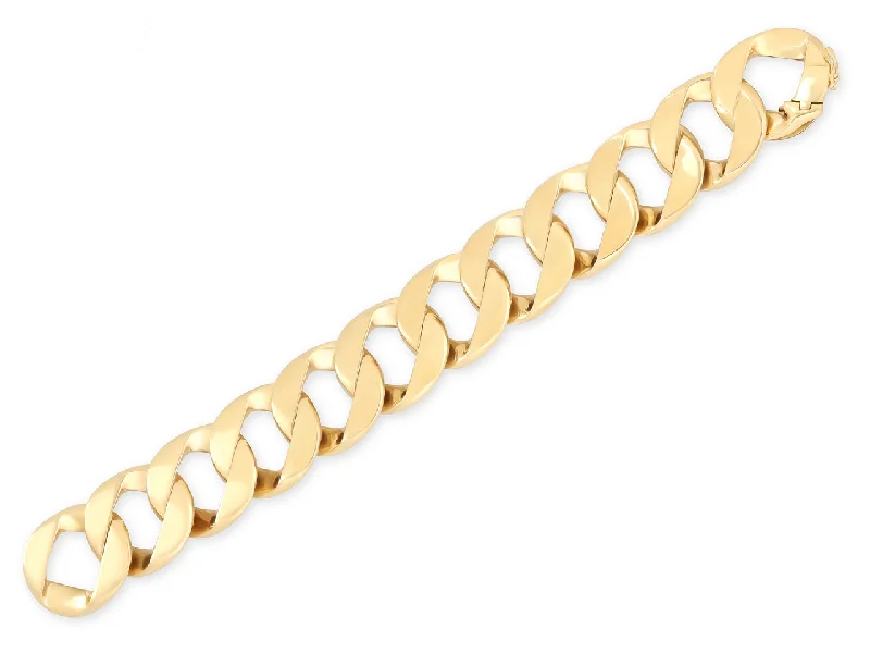 Bracelets with faceted aquamarine for sea glow -Curb Link Bracelet in 18K Gold