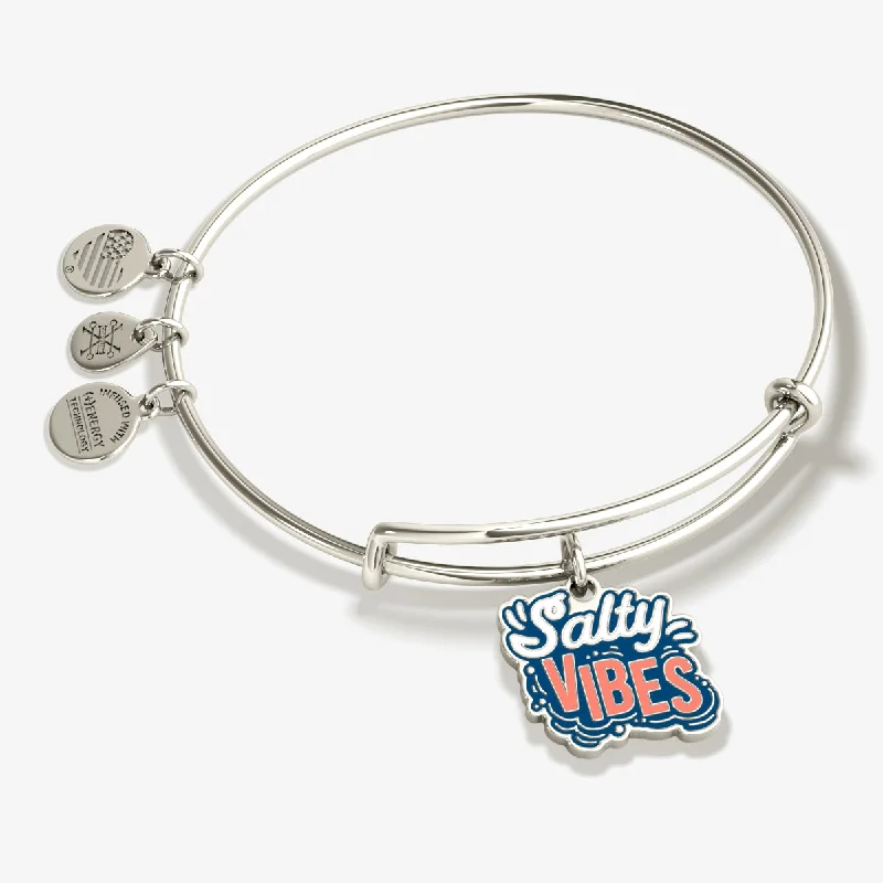 Bracelets with star sapphire for unique shine -'Salty Vibes' Charm Bangle Bracelet