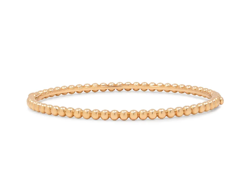 Bracelets with etched floral bands for detail -Van Cleef & Arpels 'Perlèe Pearls of Gold' Bracelet in 18K Rose Gold