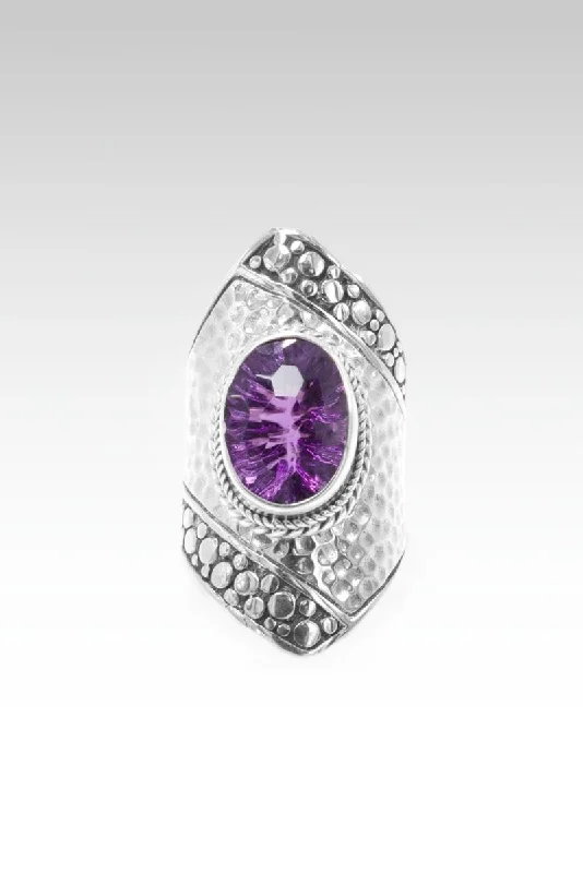 Women’s rings with engraved constellations for stars -Overflow with Hope Ring™ in Brazilian Amethyst