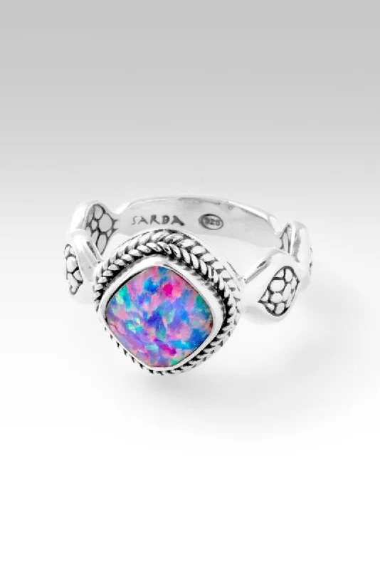 Women’s rings with polished peacock ore glow -Lasting Change Ring II™ in Multi Lavender Simulated Opal