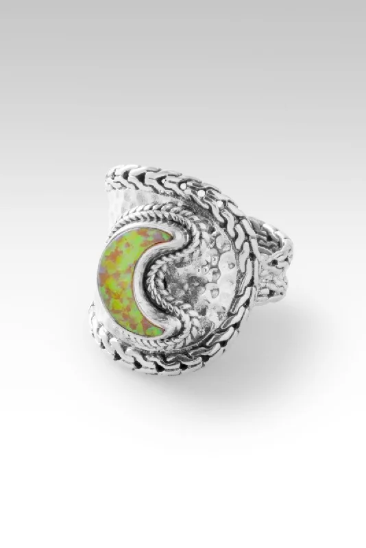 Women’s rings with raw citrine for charm -Over The Moon Ring™ in Over the Moon Simulated Opal