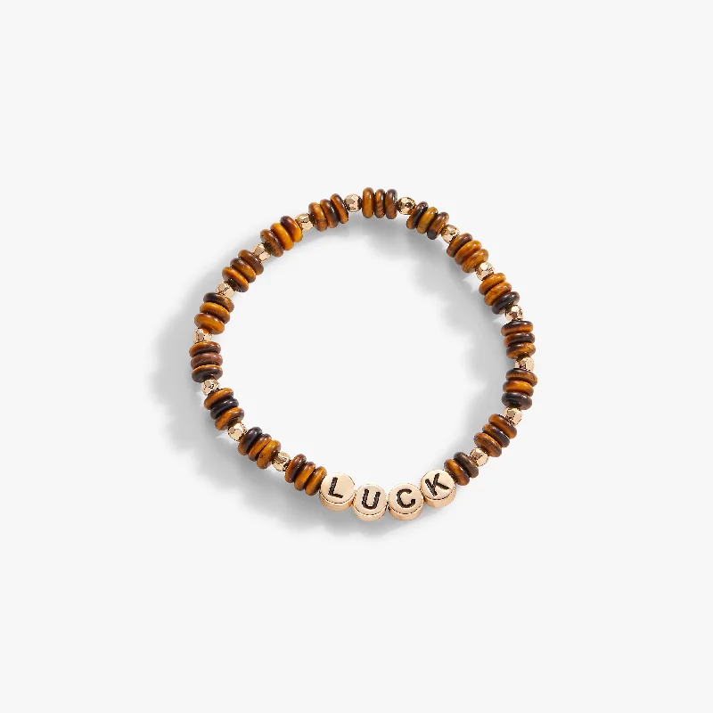 Thin bangles perfect for layering multiple styles -'Luck' Tiger's Eye Stretch Bracelet