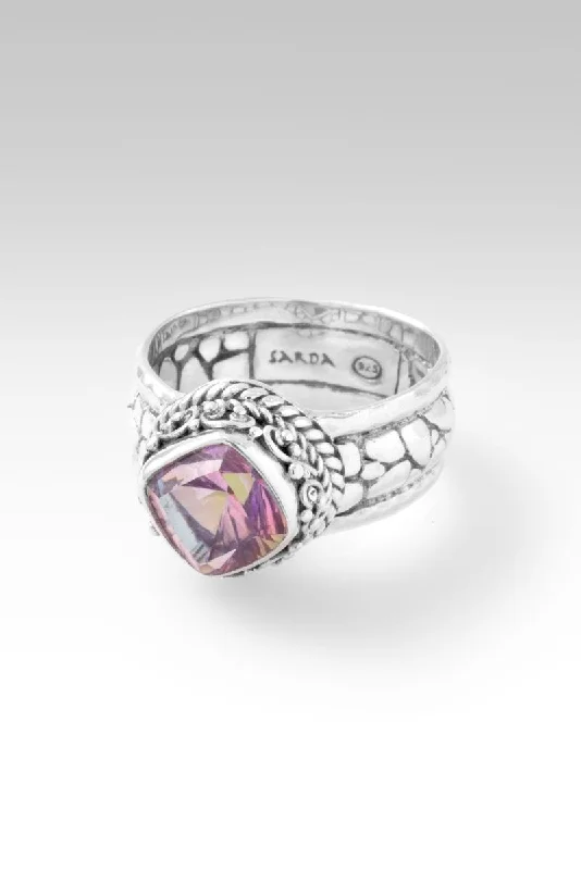 Women’s rings with starburst garnet for beauty -Serene Spirit Ring™ in Rainbow Sherbet™ Mystic Quartz