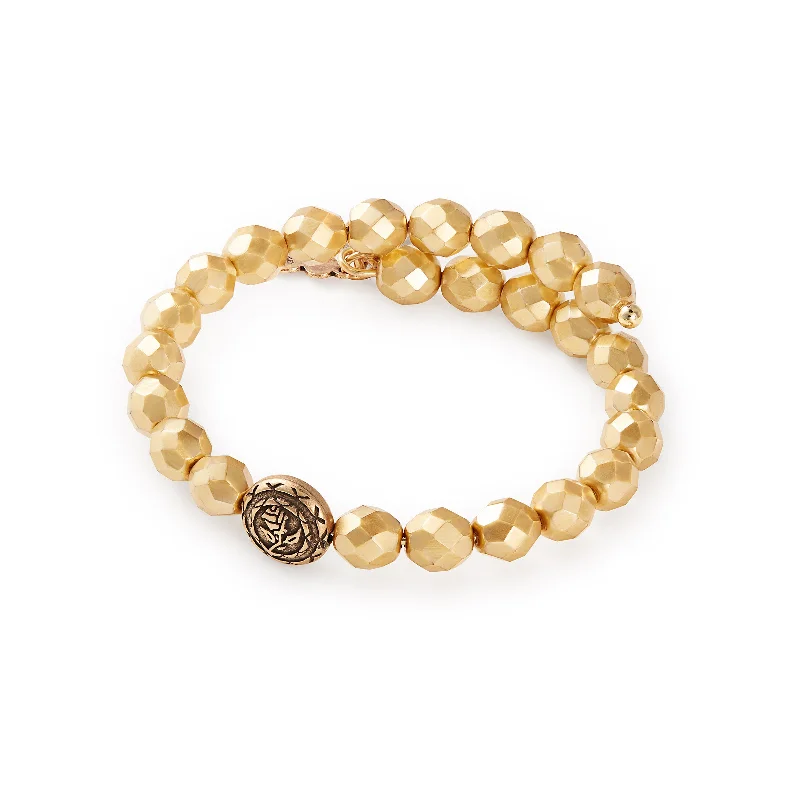 Bangles with rose gold filigree for elegance -Disney® Belle Pearl Wrap Bracelet