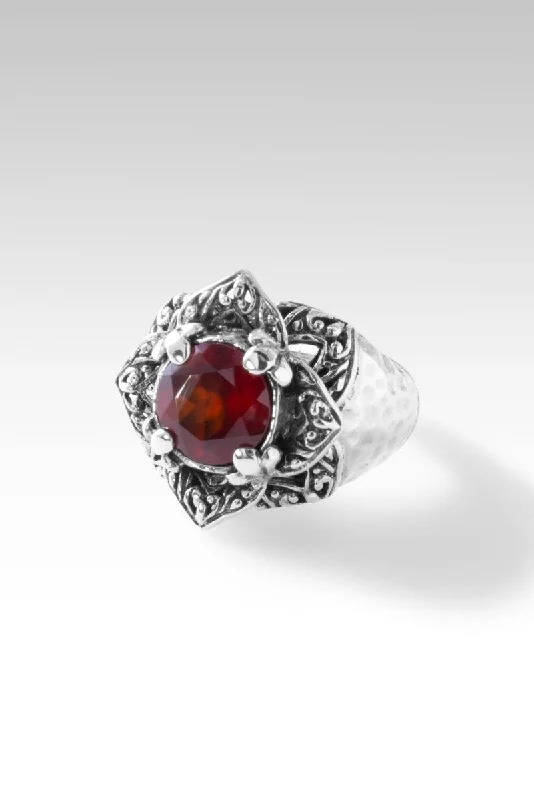 Women’s rings with gothic emerald for drama -Season of Hope Ring™ in Hessonite Garnet