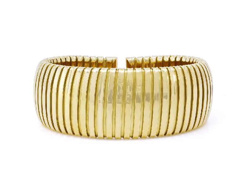 Bangles with vintage emerald for rich luxury -Carlo Weingrill Tubogas Bangle in 18K