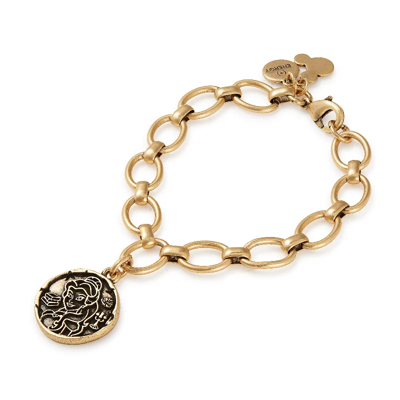 Bangles with hammered silver for rustic appeal -Disney® Belle Coin Chain Bracelet